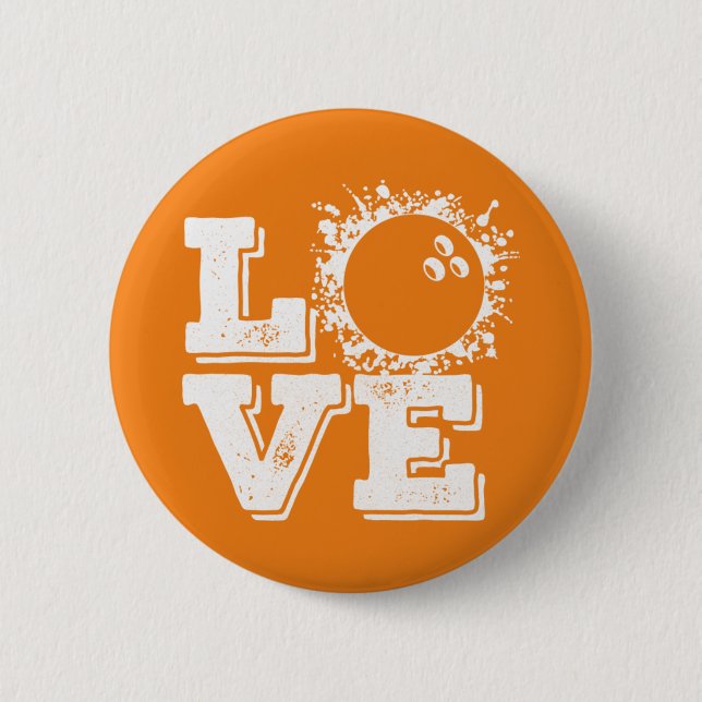 Klassisches Retro-Bowling-Vintages T-Shirt Button (Vorderseite)