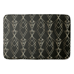 Klassisches Retro-Design in Schwarz und Gold Badematte