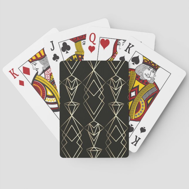 Klassisches Retro-Design in Schwarz und Gold Spielkarten (Rückseite)