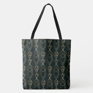 Klassisches Retro-Design in Schwarz und Gold Tasche