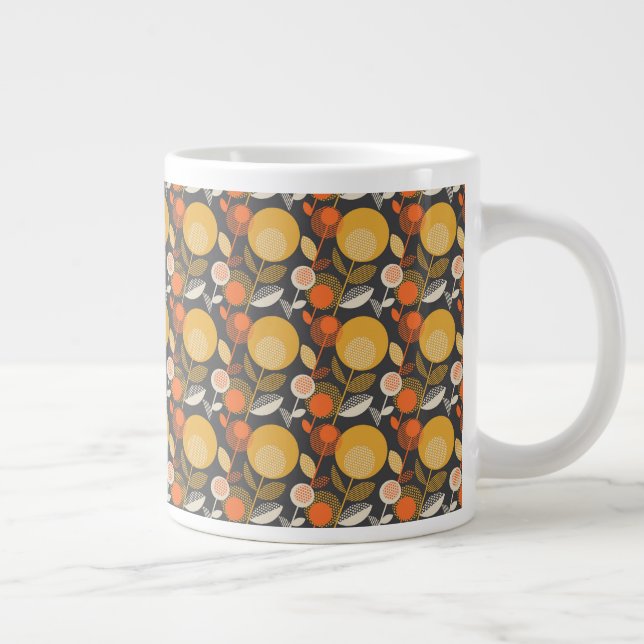Klassisches Retro-Muster Jumbo-Tasse (Rechts)