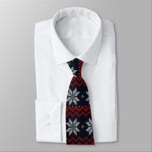 Klassisches Retro-Muster mit Ornament Navy Red Xma Krawatte
