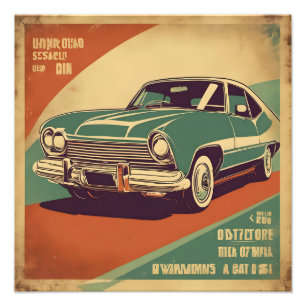 Klassisches Retro-Vintage-Autoplakat Fotodruck
