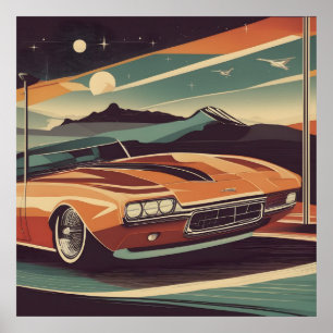 Klassisches Retro-Vintage-Autoposter Poster