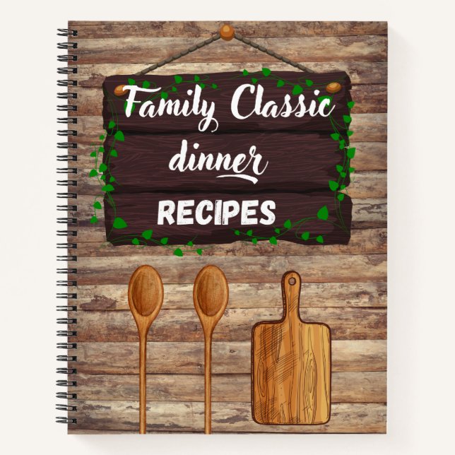 Klassisches Rezept für das Abendessen Notizbuch (Vorderseite)