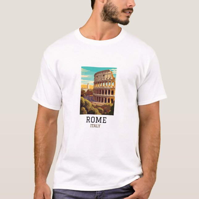 Klassisches Rom Italien Kolosseum Historisch T-Shirt (Vorderseite)