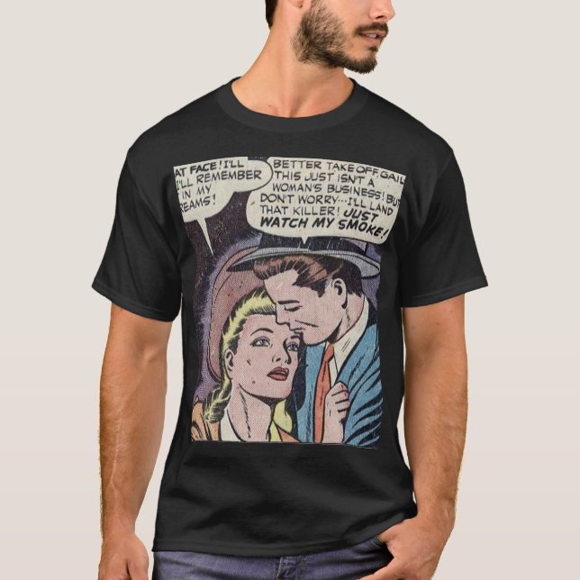 Klassisches Romantisches Comic der 50er Jahre T-Shirt (Vorderseite)