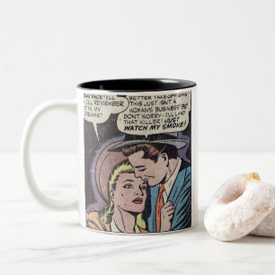 Klassisches Romantisches Comic der 50er Jahre Zweifarbige Tasse