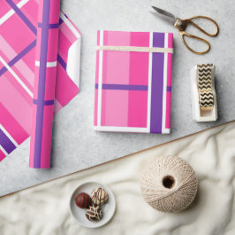 Klassisches rosa Buffalo Kariertes Wrapping Paper Geschenkpapier