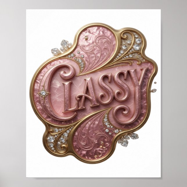 Klassisches Rosa CLASSY Poster (Vorne)