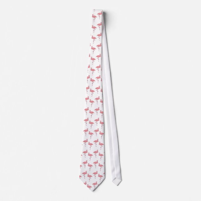Klassisches rosa Flamingo Muster Krawatte (Vorderseite)