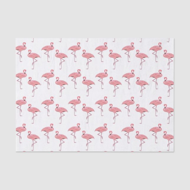 Klassisches rosa Flamingo Muster Seidenpapier (Vorderseite)