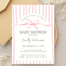 Klassisches rosa gestreiftes Band-Baby-Partygesche