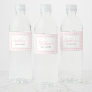 Klassisches rosa Gingham-Baby-Shower