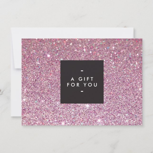 Klassisches Rosa Glitzer Salon Geschenkgutschein (Vorderseite)