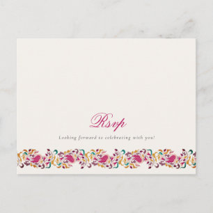 Klassisches Rosa Grün Gelb Floral Schwan Vogel Hoc Postkarte