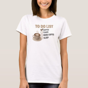 Klassisches Rosa KAFFEE ZUERST, DANN UNTERRICHTEN T-Shirt