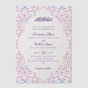 Klassisches Rosa Lila Blau Juwel Gold Muslimische