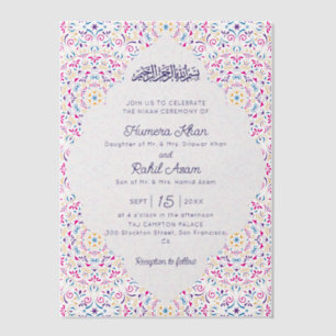 Klassisches Rosa Lila Blau Juwel Gold Muslimische
