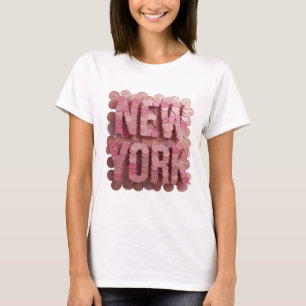 Klassisches Rosa NEW YORK Grafikdesign T-Shirt