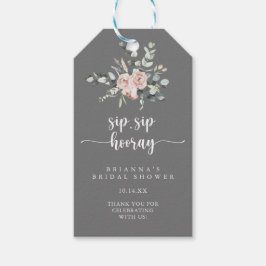 Klassisches Rosa Sip Hooray Brautparty Geschenkanhänger