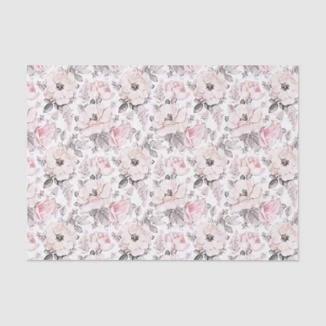 Klassisches rosa u. graues Muster Seidenpapier (Vorderseite)