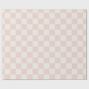 Klassisches rosa und cremefarbenes diagonales Sche Geschenkpapier