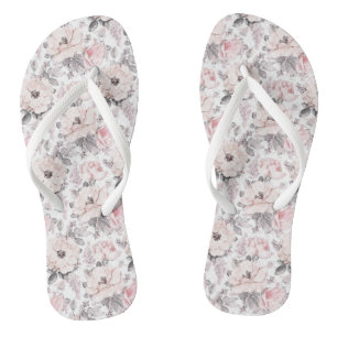 Klassisches rosa und graues Muster Flip Flops