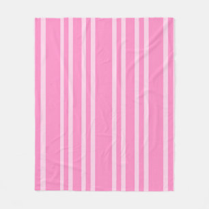 Klassisches Rosa-Weiß-Streifenmuster Fleecedecke