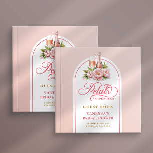 Klassisches rosafarbenes und goldenes Petals Prose Gästebuch