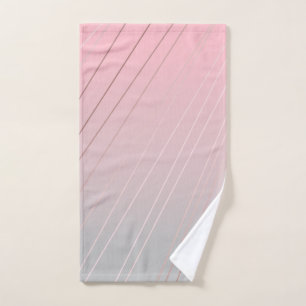 Klassisches Rose-Gold, rosa und grau-farbenes Must Badhandtuch Set