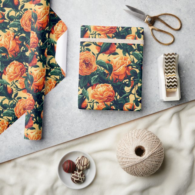 Klassisches Rose-Minimalistisch-Wrapping-Papier Geschenkpapier (Kunsthandwerk)