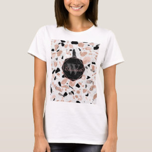 Klassisches Roségold-Vintage-Marber-Abstrakt-Terra T-Shirt