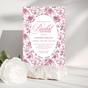 Klassisches Rosenmuster Floral Toile Brautparty Einladung