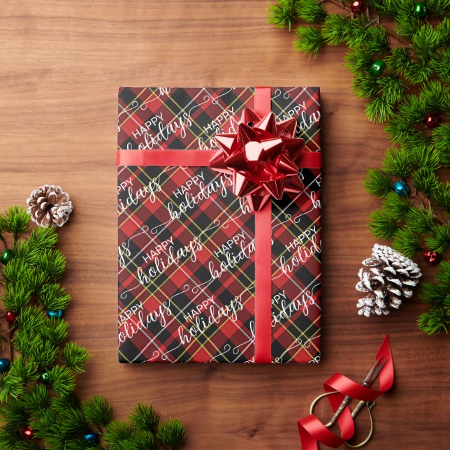 Klassisches Rot-Gelb-Weiß Kariert Geschenkpapier (Feiertagsgeschenk)