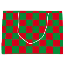 Klassisches Rot-Grün-Muster Große Geschenktüte