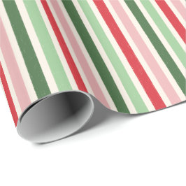 Klassisches Rot Grün Pink Streifenmuster Geschenkpapier