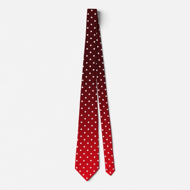 Klassisches Rot mit weißer Polka-Nackenstücke Krawatte (Vorderseite)