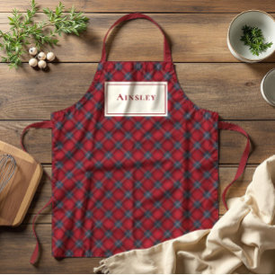 Klassisches Rot-Navy-Schottisch-Tartan-Weihnachten Schürze