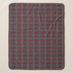 Klassisches Rot und Grau Karo Tartan Sherpadecke