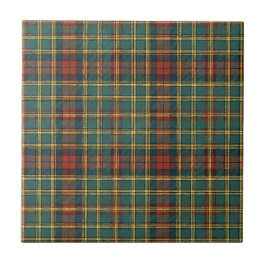 Klassisches Rot- und Grün-Schottisch-Tartan-Karo-M Fliese
