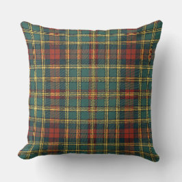 Klassisches Rot- und Grün-Schottisch-Tartan-Karo-M Kissen