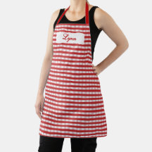 Klassisches Rot-Weiß-Gingham | Personalisierter Na