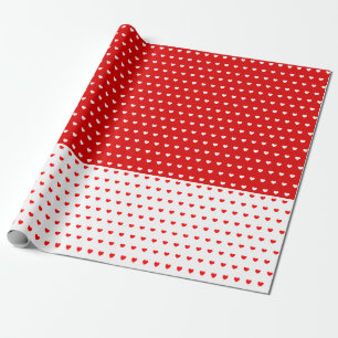 Klassisches Rot-Weiß-Herzmuster der Liebe Geschenkpapier