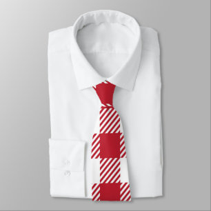 Klassisches rot-weißes Gingham-Karomuster Krawatte