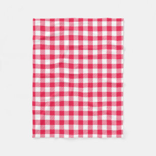 Klassisches rot-weißes Gingham-Muster Rustikal Fleecedecke