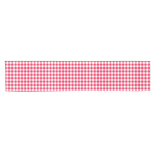 Klassisches rot-weißes Gingham-Muster Rustikal Kurzer Tischläufer
