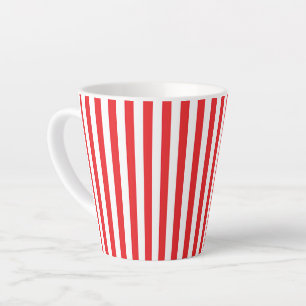 Klassisches rot-weißes vertikales Streifenmuster Milchtasse
