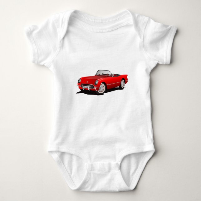 Klassisches Rotes Auto Baby Strampler (Vorderseite)