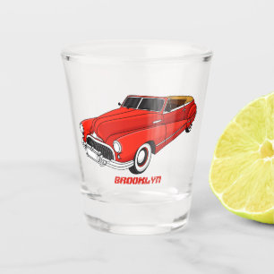 Klassisches rotes Automobil von 1948 Schnapsglas